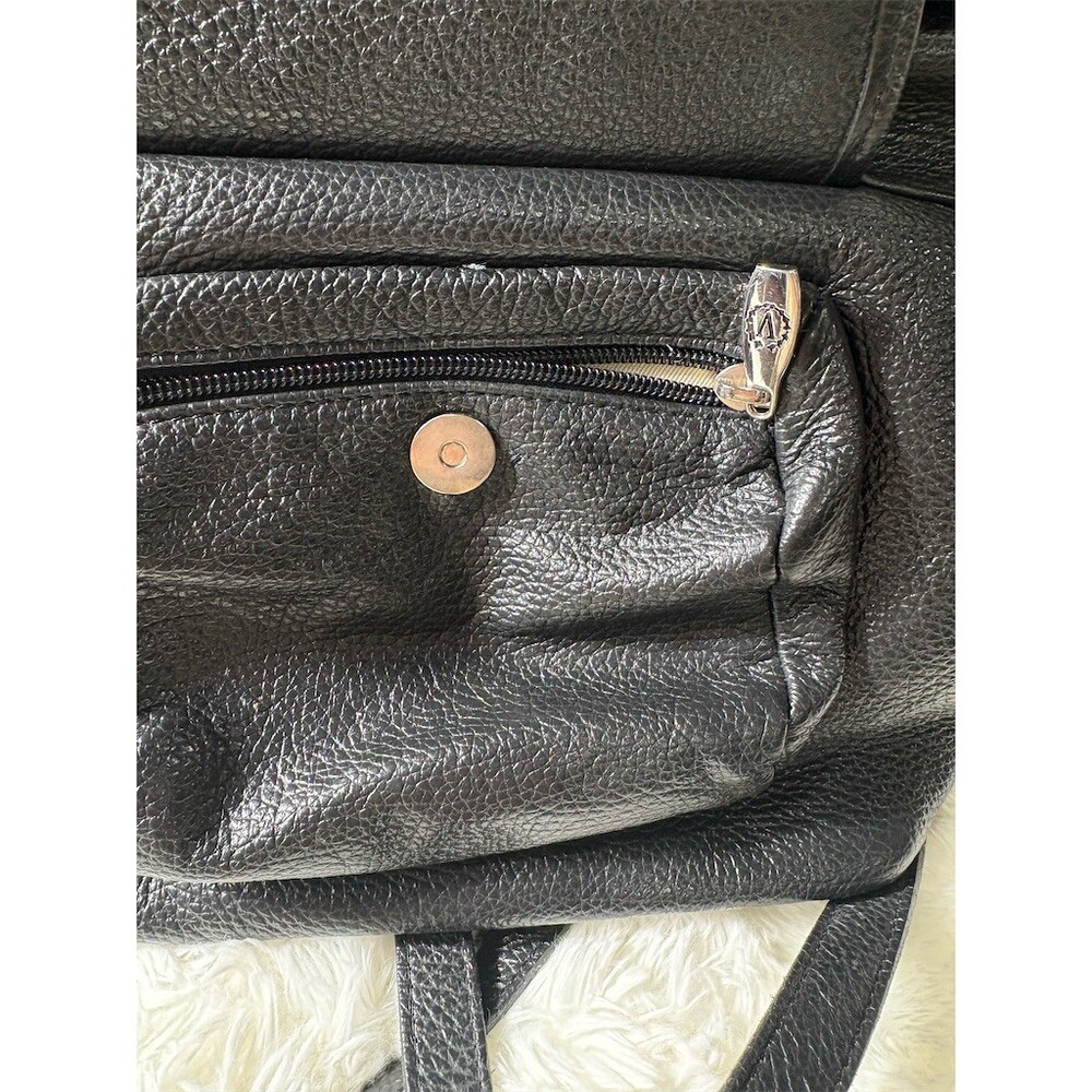 Valentina Backpack Purse Womens Black Drawstring Flap Front Pocket Travel - Picture 5 of 11